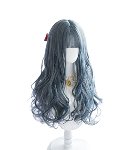 Xingbiyou Lolita Perücke 60cm Lange Grau Blau süße Cosplay Perücke für Frauen Mädchen von Xingbiyou