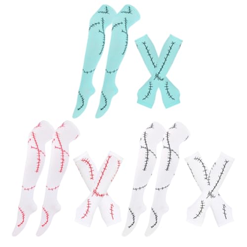 Xingbiyou Sally Kostüm Socken und Handschuhe Set, 3 Paar, Halloween Cosplay Zubehör von Xingbiyou