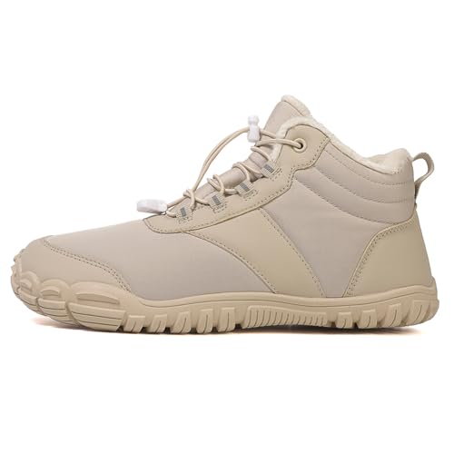 Barfußschuhe Breite Zehenbox Gefüttert Unisex Winterstiefel Outdoor Winterschuhe Warm rutschfest Leicht Winterschuhe Damen Herren Winter Traillaufschuhe 36-47 von Xinghuanhua