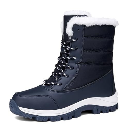 Damen Winterstiefel Warm gefütterte Schneestiefel Winterschuhe Rutschfest Bequem Wasserdicht Trekking Snowboots Gr. 37-42 von Xinghuanhua