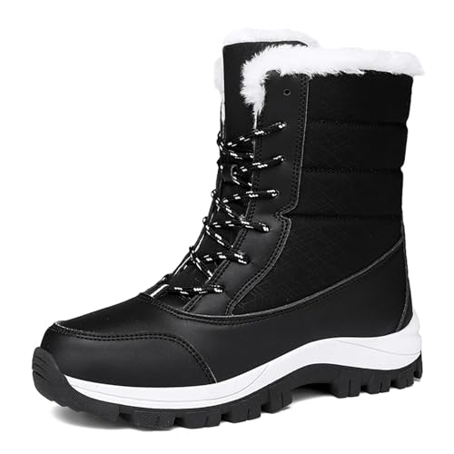 Damen Winterstiefel Warm gefütterte Schneestiefel Winterschuhe Rutschfest Bequem Wasserdicht Trekking Snowboots Gr. 37-42 von Xinghuanhua