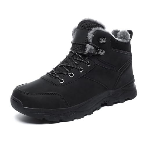 Herren Winterschuhe Warm Gefütterte Schneestiefel Bequem Winterstiefel Wanderschuhe Wasserdicht Rutschfeste Winter Boots für Outdoor 39-48 von Xinghuanhua