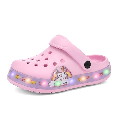 Kinder LED Clogs Jungen Hausschuhe Süße Mädchen Gartenschuhe Atmungsaktiv leichte Sandalen Badeschuhe rutschfeste EU 24-35 von Xinghuanhua