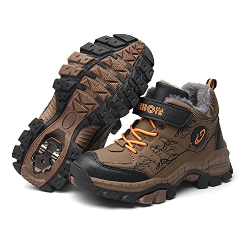 Kinder Schneestiefel Jungen Warmfutter Stiefel Wanderschuhe Wasserfeste Trekkingschuhe Winterschuhe von Xinghuanhua