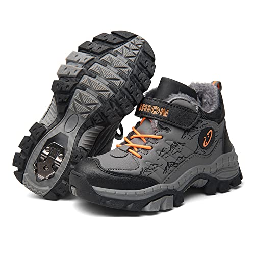 Kinder Schneestiefel Jungen Warmfutter Stiefel Wanderschuhe Wasserfeste Trekkingschuhe Winterschuhe von Xinghuanhua