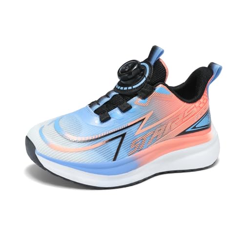 Kinder Turnschuhe Jungen Mädchen Laufschuhe Bequem Leicht Sportschuhe Mode Atmungsaktiv Sneakers Tennisschuhe Orange-Blau 39 von Xinghuanhua