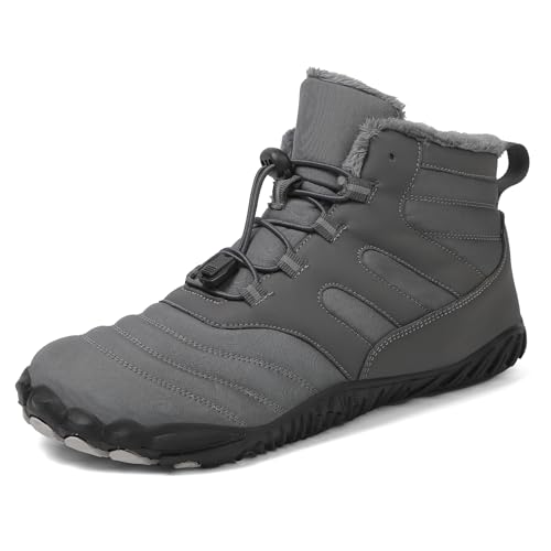 Winter Barfußschuhe Damen Herren Winterstiefel Warm Gefüttert Winterschuhe Barfussschuhe rutschfest Traillaufschuhe Bequem Schneestiefel Gr.35-47 von Xinghuanhua