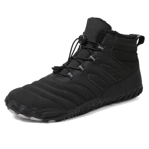 Winter Barfußschuhe Damen Herren Winterstiefel Warm Gefüttert Winterschuhe Barfussschuhe rutschfest Traillaufschuhe Bequem Schneestiefel Gr.35-47 von Xinghuanhua