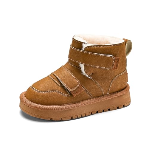 Winterschuhe Jungen Mädchen Bequem Warm Gefütterte Winterstiefel Kinder Stiefeletten Wasserdichte Schneestiefel Weichsohlen Schlupfstiefel 28-39 von Xinghuanhua