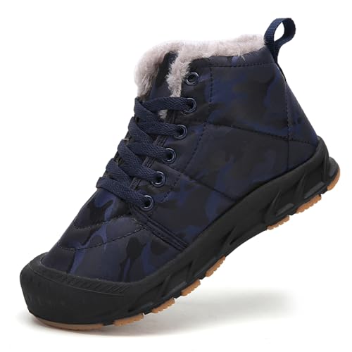 Winterschuhe Unisex Kinder Warm Gefüttert Schneestiefel Jungen Flach Winter Outdoor Boots Mädchen Bequem Rutschfeste Trekking Winterstiefel 28-38 von Xinghuanhua