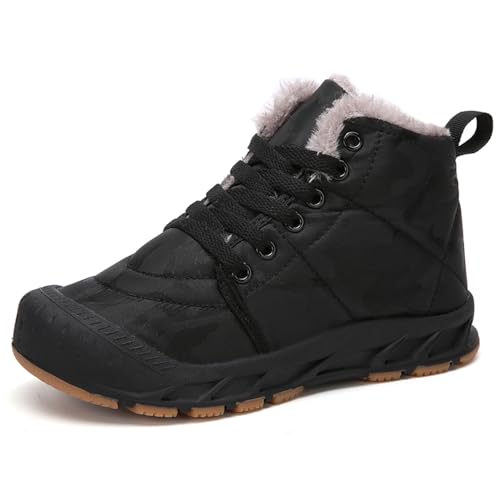 Winterschuhe Unisex Kinder Warm Gefüttert Schneestiefel Jungen Flach Winter Outdoor Boots Mädchen Bequem Rutschfeste Trekking Winterstiefel 28-38 von Xinghuanhua