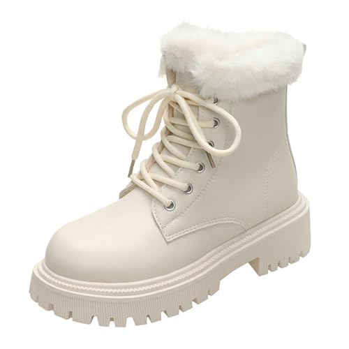 Winterstiefel Damen Wasserdicht Warm Gefüttert Schneestiefel Kurzschaft Stiefel Bequeme Stiefeletten Damen Winterschuhe Rutschfeste EU35-42 von Xinghuanhua