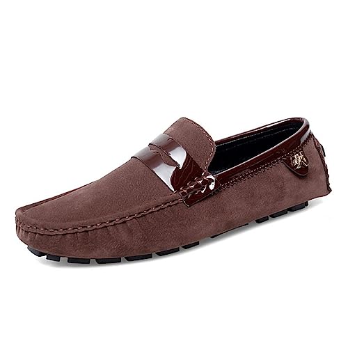 Xinghuanhua Bequeme Fahrschuhe Mokassin Weiche Lederschuhe Hausschuhe Penny Modische rutschfeste Fahrschuhe Casual Flat von Xinghuanhua