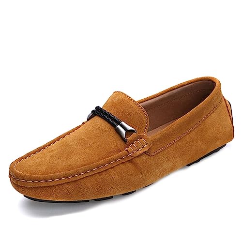 Xinghuanhua Bequeme Fahrschuhe Mokassin Weiche Lederschuhe Hausschuhe Penny Modische rutschfeste Fahrschuhe Casual Flat von Xinghuanhua