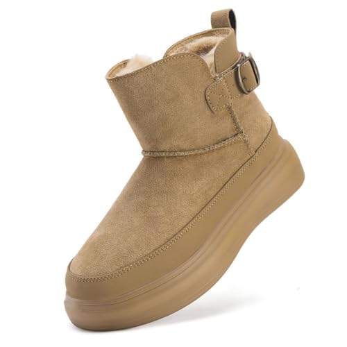 Xinghuanhua Damen Schneestiefel Winter Stiefel Warme Knöchel Stiefel Wohnungen Pelzfutter Rutschfeste Knöchel Kurze Stiefel von Xinghuanhua