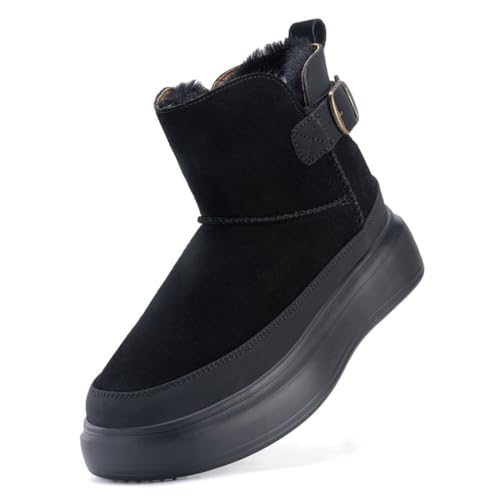 Xinghuanhua Damen Schneestiefel Winter Stiefel Warme Knöchel Stiefel Wohnungen Pelzfutter Rutschfeste Knöchel Kurze Stiefel von Xinghuanhua