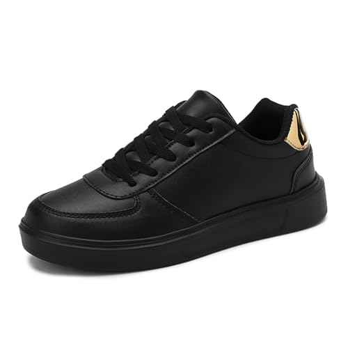 Xinghuanhua Damen Sneaker Mode Leicht Bequem Flach Freizeitschuhe Wasserdichtes Kunstleder 35-42 von Xinghuanhua