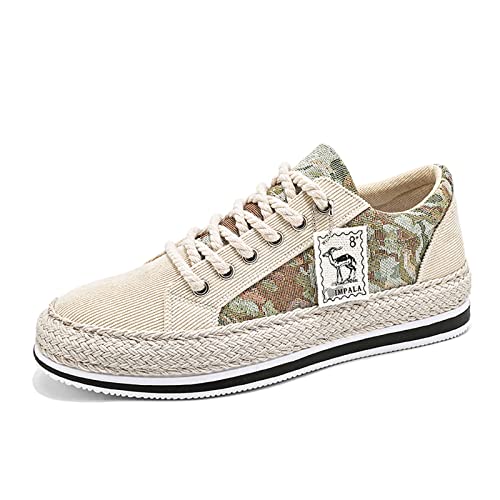 Xinghuanhua Espadrilles Casual für Herren aus Hanf und Kordeldetails mit Rutschfester Sohle Freizeitschuhe Mode Bequeme Flats Fahrschuhe 39-44 von Xinghuanhua
