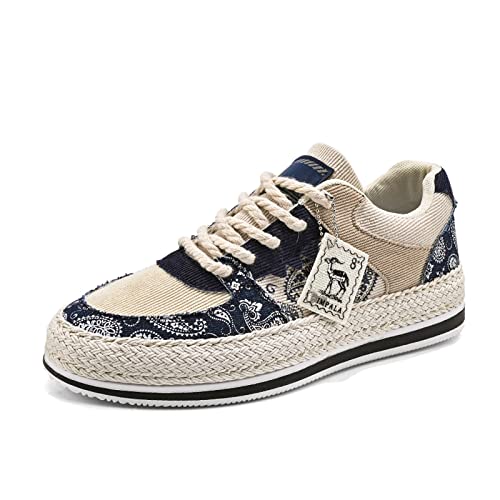 Xinghuanhua Espadrilles Casual für Herren aus Hanf und Kordeldetails mit Rutschfester Sohle Freizeitschuhe Mode Bequeme Flats Fahrschuhe 39-44 von Xinghuanhua