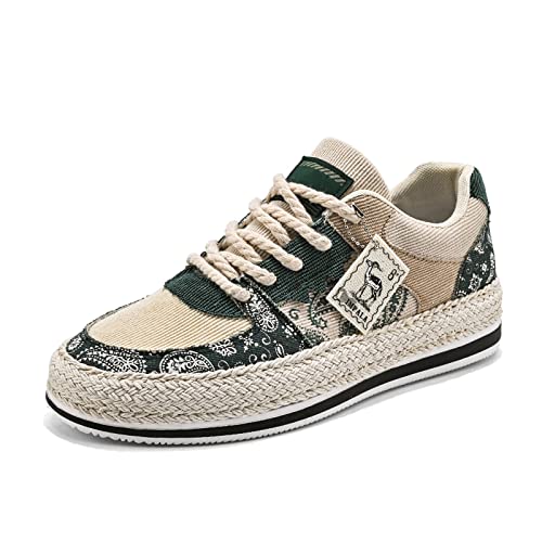 Xinghuanhua Espadrilles Casual für Herren aus Hanf und Kordeldetails mit Rutschfester Sohle Freizeitschuhe Mode Bequeme Flats Fahrschuhe 39-44 von Xinghuanhua