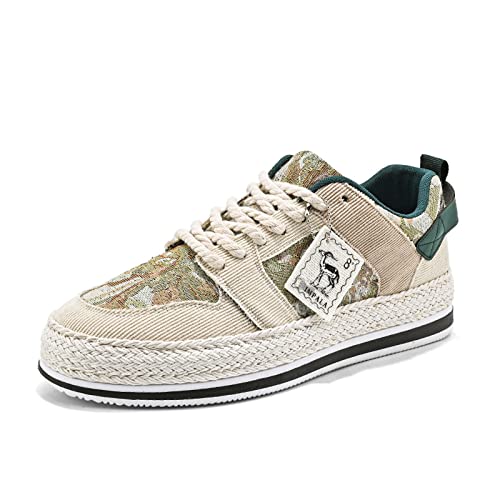 Xinghuanhua Espadrilles Casual für Herren aus Hanf und Kordeldetails mit Rutschfester Sohle Freizeitschuhe Mode Bequeme Flats Fahrschuhe 39-44 von Xinghuanhua