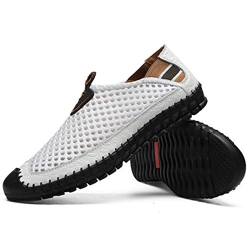 Xinghuanhua Fahrschuhe Sommer Mesh Freizeitschuhe Für Männer Atmungsaktiv Nähte Müßiggänger rutschfeste Flache Kollisionsvermeidung Runde Zehe Slip-on Outdoor Strand Wilde Schuhe Wasserschuhe 38-48 von Xinghuanhua