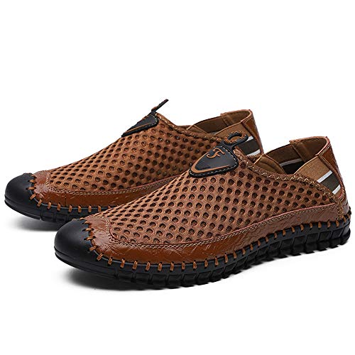 Xinghuanhua Fahrschuhe Sommer Mesh Freizeitschuhe Für Männer Atmungsaktiv Nähte Müßiggänger rutschfeste Flache Kollisionsvermeidung Runde Zehe Slip-on Outdoor Strand Wilde Schuhe Wasserschuhe 38-48 von Xinghuanhua