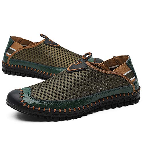 Xinghuanhua Fahrschuhe Sommer Mesh Freizeitschuhe Für Männer Atmungsaktiv Nähte Müßiggänger rutschfeste Flache Kollisionsvermeidung Runde Zehe Slip-on Outdoor Strand Wilde Schuhe Wasserschuhe 38-48 von Xinghuanhua