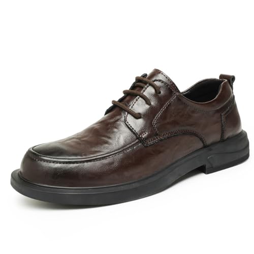 Xinghuanhua Herren-Anzugschuhe Herren-Slipper atmungsaktive Slipper aus Leder mit Flacher Sohle, Bequeme Fahrerschuhe von Xinghuanhua