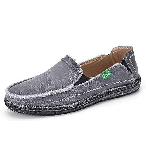 Xinghuanhua Herren Espadrilles Freizeitschuhe Canvas Slip-on Flache Erbsenschuhe Fahrschuhe Bootsdeckschuhe Müßiggänger Mokassin Leichte Atmungsaktiv Sneakers von Xinghuanhua