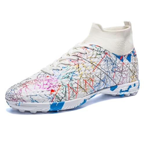 Xinghuanhua Herren-Fußballschuhe Trainingsschuhe Outdoor-Fussballschuhe aus atmungsaktivem Kunstrasen Hohe Jugend-Profisportschuhe Jungen-Hallenfußballschuhe von Xinghuanhua