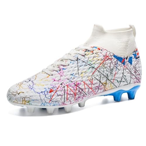 Xinghuanhua Herren-Fußballschuhe Trainingsschuhe Outdoor-Fussballschuhe aus atmungsaktivem Kunstrasen Hohe Jugend-Profisportschuhe Jungen-Hallenfußballschuhe von Xinghuanhua