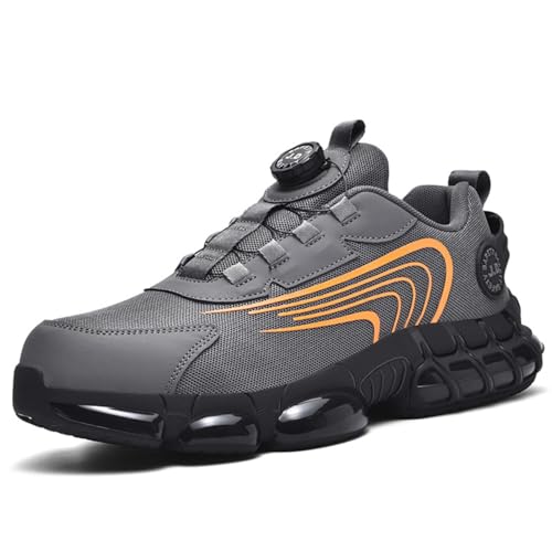 Xinghuanhua Herren Leichtgewicht Arbeitsschuhe Sicherheitsschuhe Atmungsaktive Schnellspanner Arbeitsschuhe Schlag- und stichfest Stahlzehenschuhe Sport Industrie Handwerksschuhe von Xinghuanhua