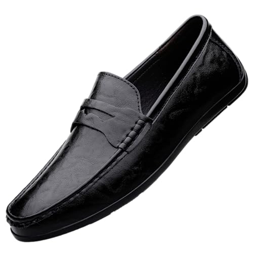 Xinghuanhua Herren Loafers Flache Unterseite Atmungsaktive Casual Leder Mokassins Handgemachte rutschfeste Fahren Business Schuhe Mokassin Weiche Leder Schuhe von Xinghuanhua