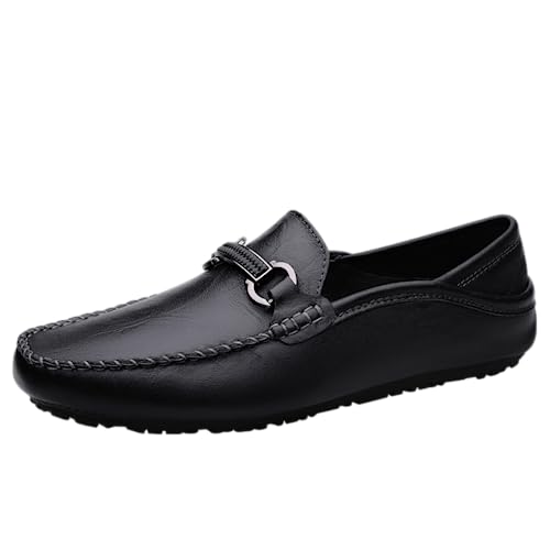 Xinghuanhua Herren Loafers Flache Unterseite Atmungsaktive Casual Leder Mokassins Handgemachte rutschfeste Fahren Business Schuhe Mokassin Weiche Leder Schuhe von Xinghuanhua