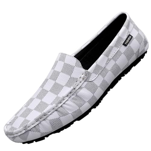 Xinghuanhua Herren Loafers Flache Unterseite Atmungsaktive Casual Leder Mokassins Handgemachte rutschfeste Fahren Business Schuhe Mokassin Weiche Leder Schuhe von Xinghuanhua