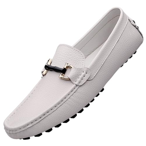 Xinghuanhua Herren Loafers Flache Unterseite Atmungsaktive Casual Leder Mokassins Handgemachte rutschfeste Fahren Business Schuhe Mokassin Weiche Leder Schuhe von Xinghuanhua