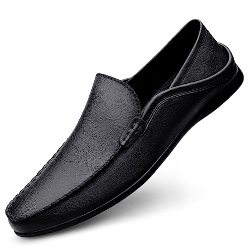 Xinghuanhua Herren Loafers Flache Unterseite Atmungsaktive Casual Leder Mokassins Handgemachte rutschfeste Fahren Business Schuhe Mokassin Weiche Leder Schuhe von Xinghuanhua