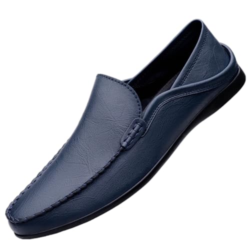 Xinghuanhua Herren Loafers Flache Unterseite Atmungsaktive Casual Leder Mokassins Handgemachte rutschfeste Fahren Business Schuhe Mokassin Weiche Leder Schuhe von Xinghuanhua
