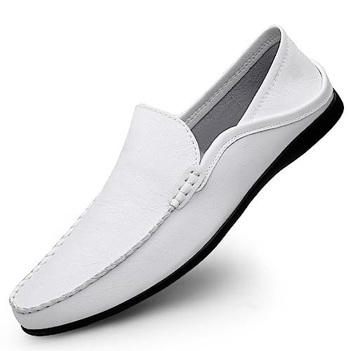 Xinghuanhua Herren Loafers Flache Unterseite Atmungsaktive Casual Leder Mokassins Handgemachte rutschfeste Fahren Business Schuhe Mokassin Weiche Leder Schuhe von Xinghuanhua