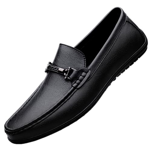 Xinghuanhua Herren Loafers Flache Unterseite Atmungsaktive Casual Leder Mokassins Handgemachte rutschfeste Fahren Business Schuhe Mokassin Weiche Leder Schuhe von Xinghuanhua
