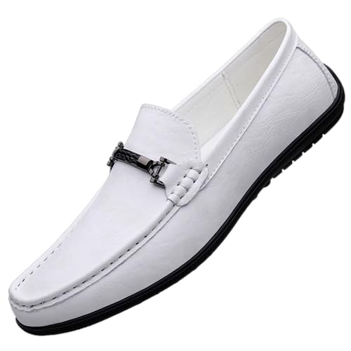 Xinghuanhua Herren Loafers Flache Unterseite Atmungsaktive Casual Leder Mokassins Handgemachte rutschfeste Fahren Business Schuhe Mokassin Weiche Leder Schuhe von Xinghuanhua