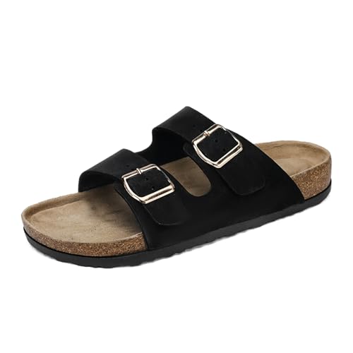 Xinghuanhua Herren-Sandalen mit Fußgewölbeunterstützung, Pantoletten mit verstellbaren Schnallenriemen und Kork-Fußbett für den Sommer, Größe 36–49 von Xinghuanhua