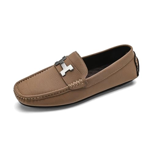 Xinghuanhua Herrenmode Mokassins Hausschuhe Elegante Schnalle Low Top Schuhe Bequeme Wildleder Fahrschuhe von Xinghuanhua