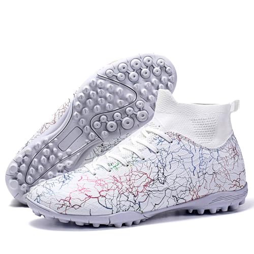 Xinghuanhua High-Top Fußballstiefel Herren Damen | Fußballschuhe mit Socken-Design für Knöchelstütze | FG/AG Spikes für Hartboden & Kunstrasen |Atmungsaktive Leichte Profi-Trainingsschuhe von Xinghuanhua