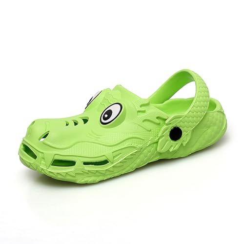 Xinghuanhua Unisex Kinder Clogs Gartenschuhe Kuschelige Hausschuhe Latschen Sommer rutschfeste Slippers mit Cartoon der orientalische Drache 30-38 von Xinghuanhua