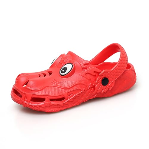 Xinghuanhua Unisex Kinder Clogs Gartenschuhe Kuschelige Hausschuhe Latschen Sommer rutschfeste Slippers mit Cartoon der orientalische Drache 30-38 von Xinghuanhua