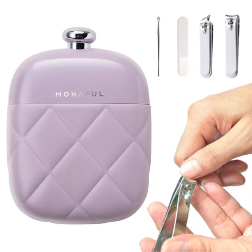 Edelstahl-Maniküre-Set, professionelles Nagelknipser-Set,Pediküre-Werkzeugset Nagelset | 4-in-1-Set aus Edelstahl mit Etui, Reise-Pflegeset für Frauen, für Männer, Väter, auf Reisen oder zu Hause von Xinhuju