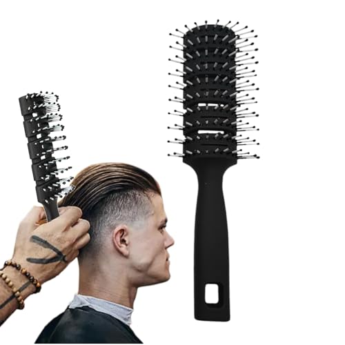 Gebogene Haarbürste, gebogene Haarbürste |. Haarkamm antistatisch, Paddel-Entwirrungsbürste, Haarbürste für Männer und Frauen, Massage-Haar-Y-Kamm, 9-reihiges Rippenkamm-Design, dickes glattes Haar fü von Xinhuju