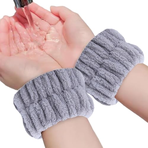 Handgelenk-Spa-Waschband – 2 saugfähige Korallen-Fleece-Spa-Armbänder, Damen-Gesichtswaschmittel, Spa-Armbänder | Handgelenkhandtücher zum Waschen des Gesichts, Haargummis für Frauen, Yoga, Frauen, Tr von Xinhuju
